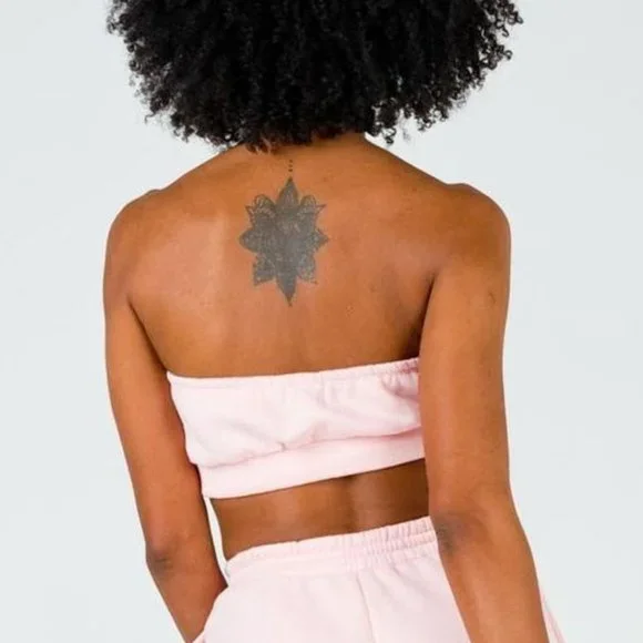 Princess Polly Pink Drawstring Strapless Bandeau Crop Top - Picture 2 of 5